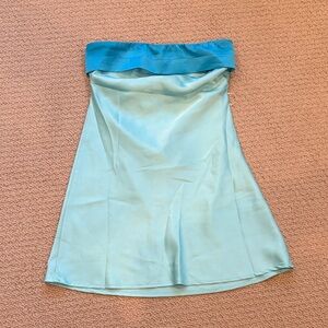 Princess Polly Strapless Aqua Dress